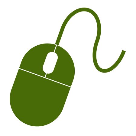 Vector Illustration of Green Computer Mouse Icon
