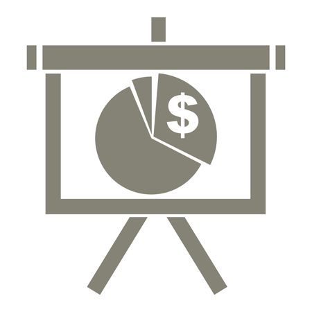 Vector Illustration of Dollar Chart Icon in Grey
