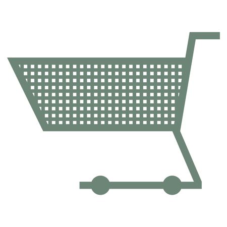 Vector Illustration of Green Shopping Cart Icon
