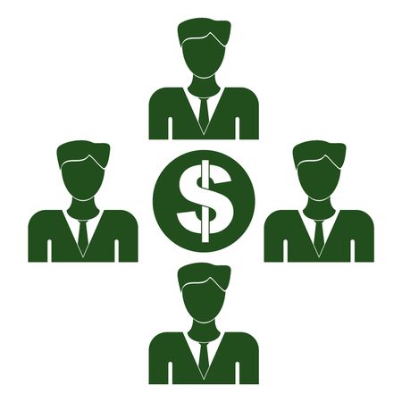 Vector Illustration of Person with Dollar Icon in Green
