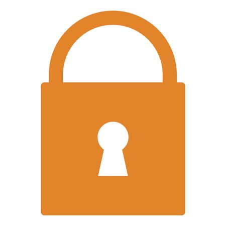 Vector Illustration of Orange Lock Icon
