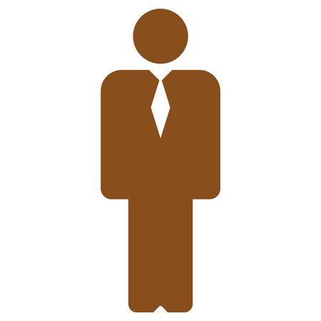 Vector Illustration of Business Man Icon in Brown
