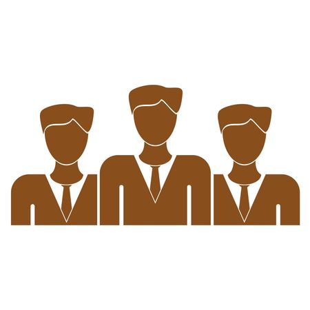 Vector Illustration of Business Team Icon in Brown
