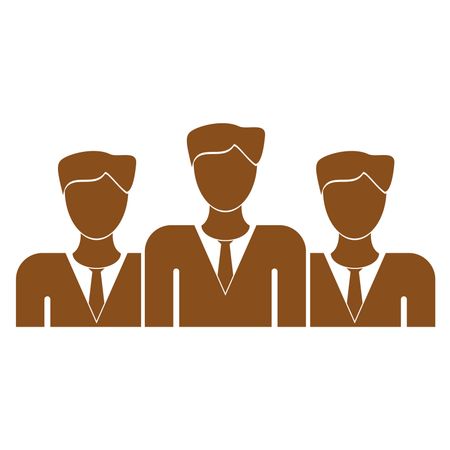 Vector Illustration of Business Team Icon in Brown