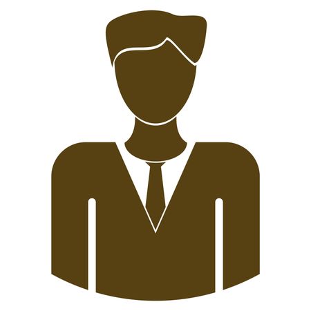 Vector Illustration of Business Man Icon in Brown