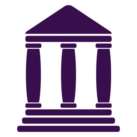 Vector Illustration of Bank Icon in Violet
