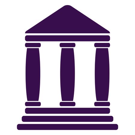 Vector Illustration of Bank Icon in Violet