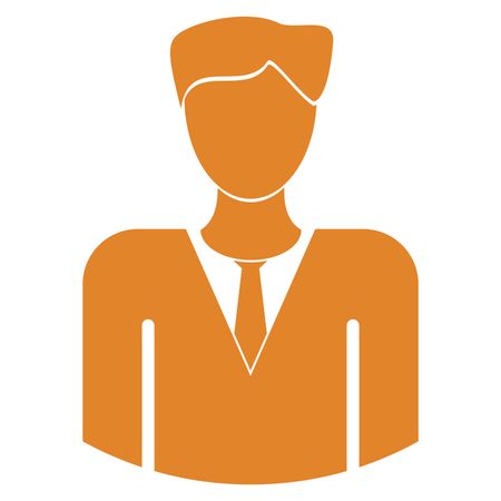 Vector Illustration of Business Man Icon in Orange
