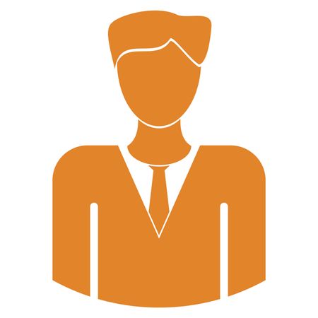 Vector Illustration of Business Man Icon in Orange