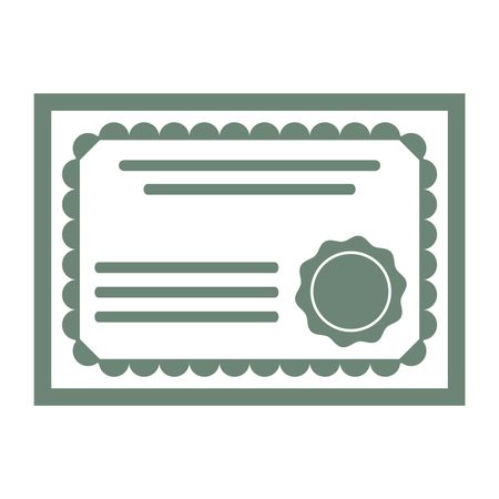 Vector Illustration of Certificate Icon in Green
