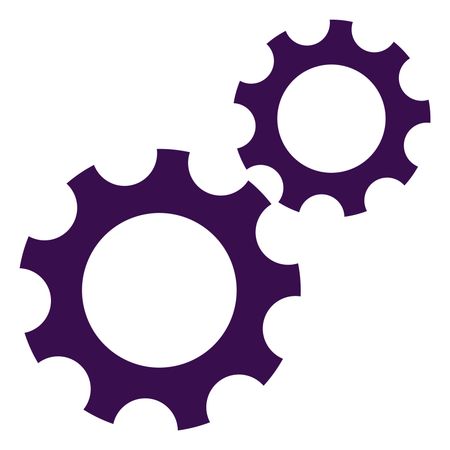 Vector Illustration of Violet Gear Icon
