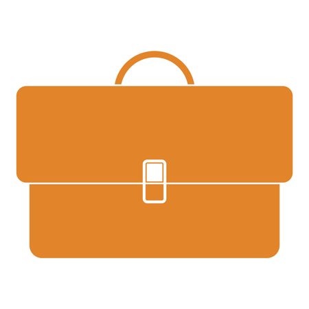 Vector Illustration of Briefcase Icon in Orange
