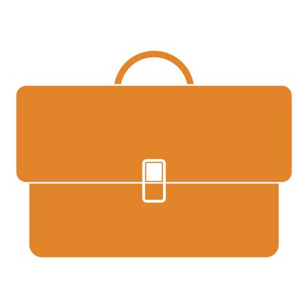 Vector Illustration of Briefcase Icon in Orange