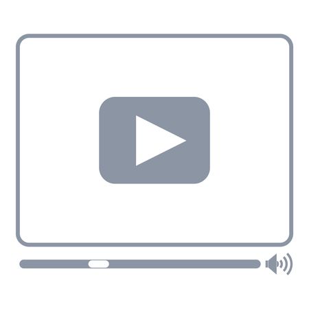 Vector Illustration of Grey Video Player Icon

