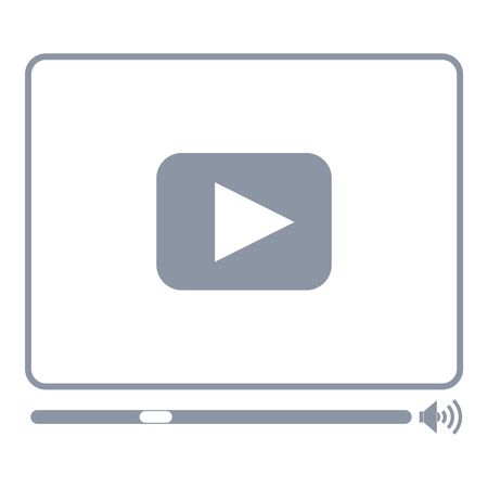 Vector Illustration of Grey Video Player Icon