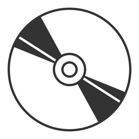 Vector Illustration of CD Icon in Black

