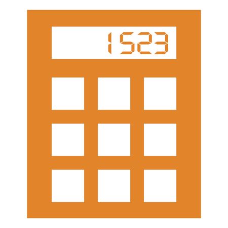 Vector Illustration of Calculator Icon in Orange
