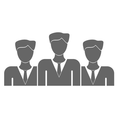 Vector Illustration of Group of Business Men Icon in Gray
