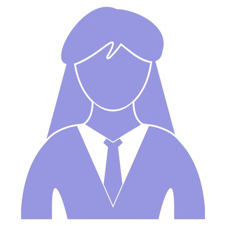 Vector Illustration of Business Woman Icon in Violet
