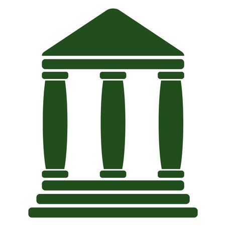 Vector Illustration of Bank Icon in Green
