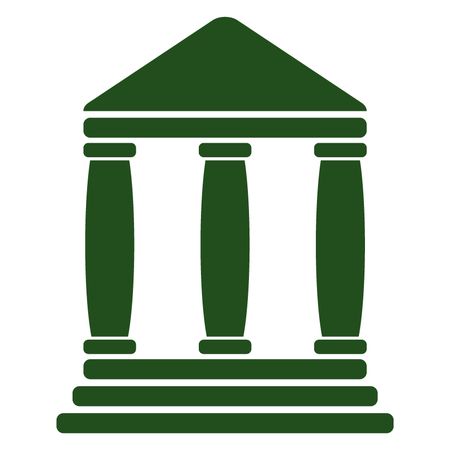 Vector Illustration of Bank Icon in Green