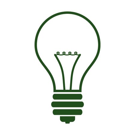 Vector Illustration of Light Bulb Icon in Green
