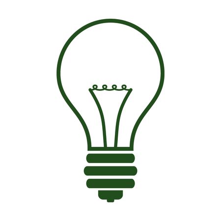 Vector Illustration of Light Bulb Icon in Green