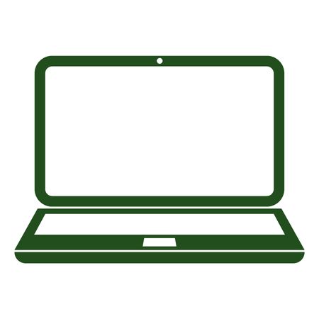 Vector Illustration of Laptop Icon in Green
