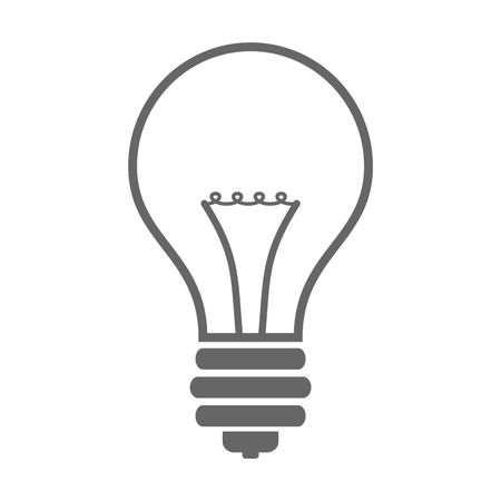 Vector Illustration of Light Bulb Icon in Grey
