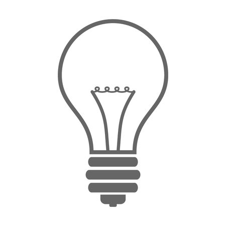 Vector Illustration of Light Bulb Icon in Grey