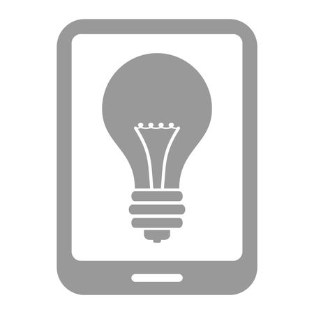 Vector Illustration of Grey Smart Phone with Bulb Icon
