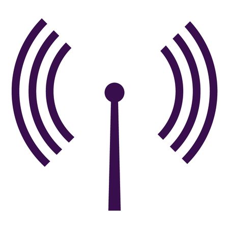 Vector Illustration of Antenna Icon in Purple
