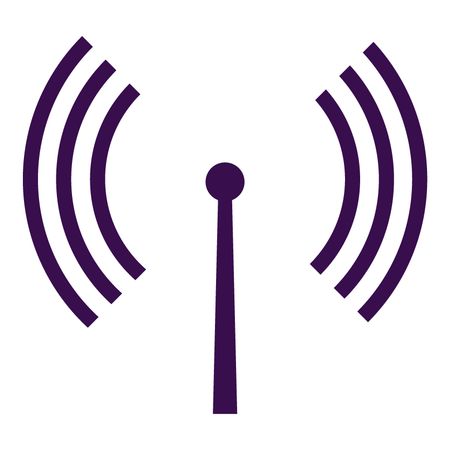 Vector Illustration of Antenna Icon in Purple