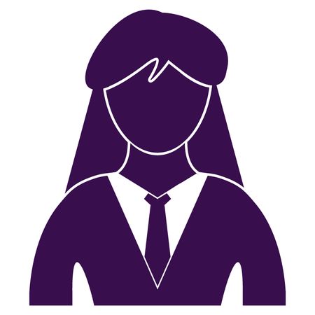 Vector Illustration of Purple Business Woman Icon
