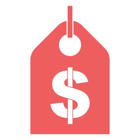 Vector Illustration of Red Price Tag with Dollar Icon

