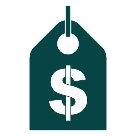 Vector Illustration of Green Price Tag with Dollar Icon