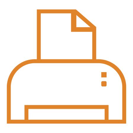 Vector Illustration of Orange Printer Icon
