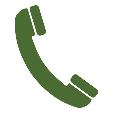 Vector Illustration of Telephone Receiver Icon in Green
