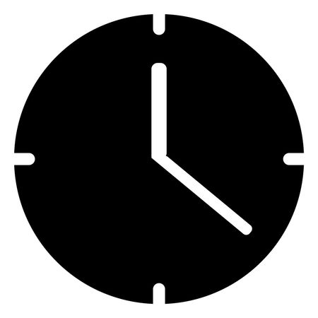 Vector Illustration of Clock Icon in Black
