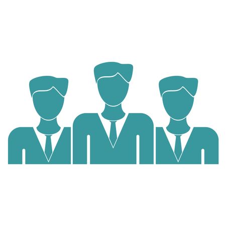 Vector Illustration of Group of Persons Icon in Blue