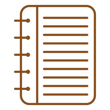 Vector Illustration of Spiral Notebook Icon in Brown