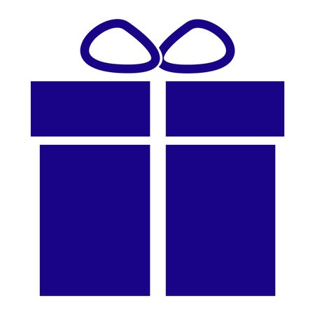Vector Illustration of Gift Box Icon in Blue