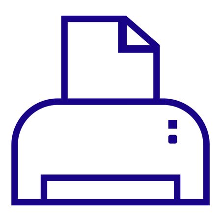 Vector Illustration of Printer Icon in Blue