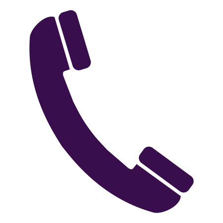Vector Illustration of Telephone Receiver Icon in Purple
