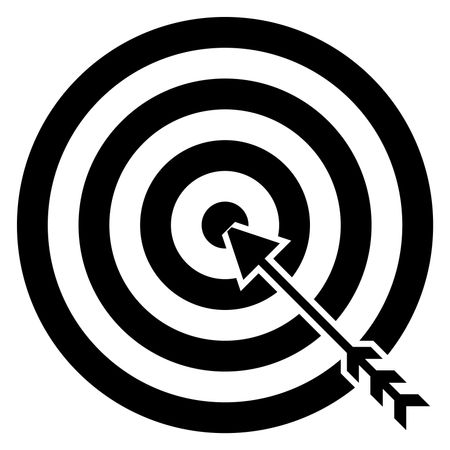 Vector Illustration of Archery Target Icon in Black
