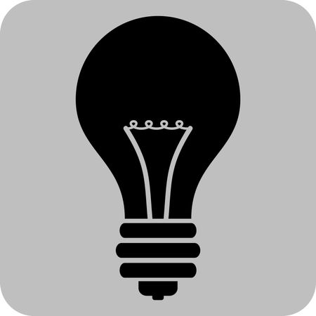 Vector Illustration of Bulb Icon in Black