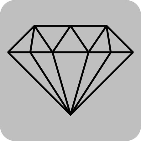 Vector Illustration of Diamond Icon in Black