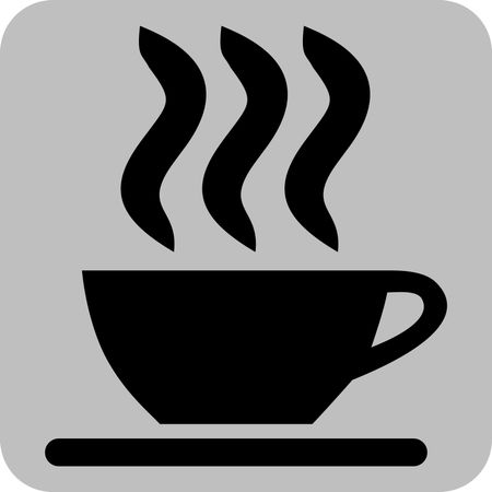 Vector Illustration of Coffee Cup Icon in Black
