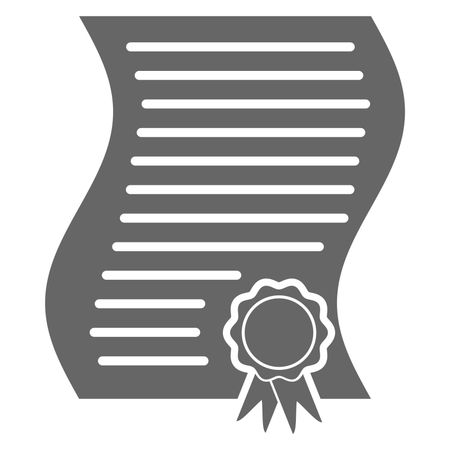Vector Illustration of Bonafide Certificate Icon in Gray
