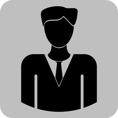 Vector Illustration of Business Man Icon in Black
